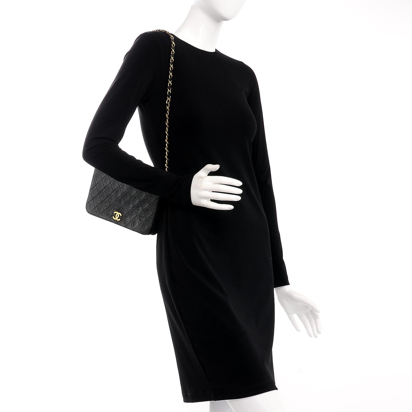 Lambskin Quilted Small Single Flap Black