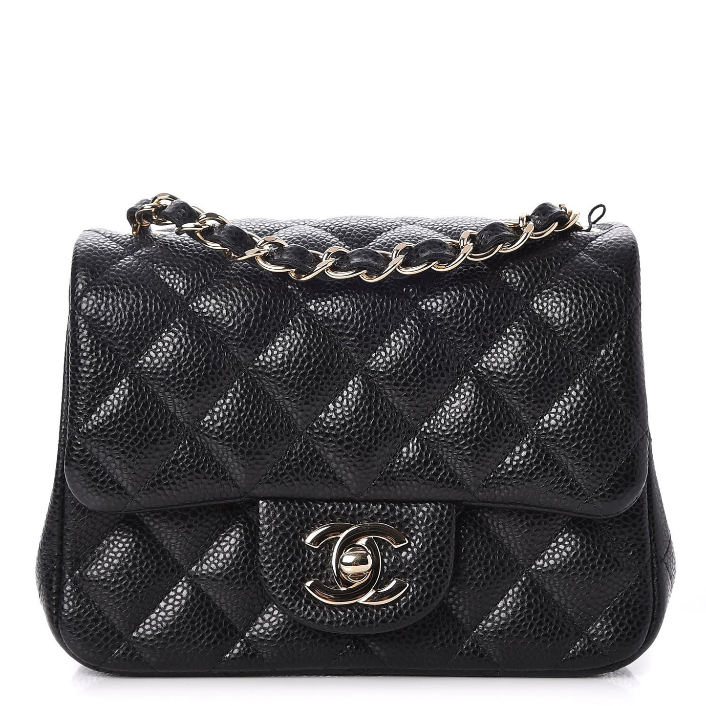 Caviar Quilted Mini Square Flap Black