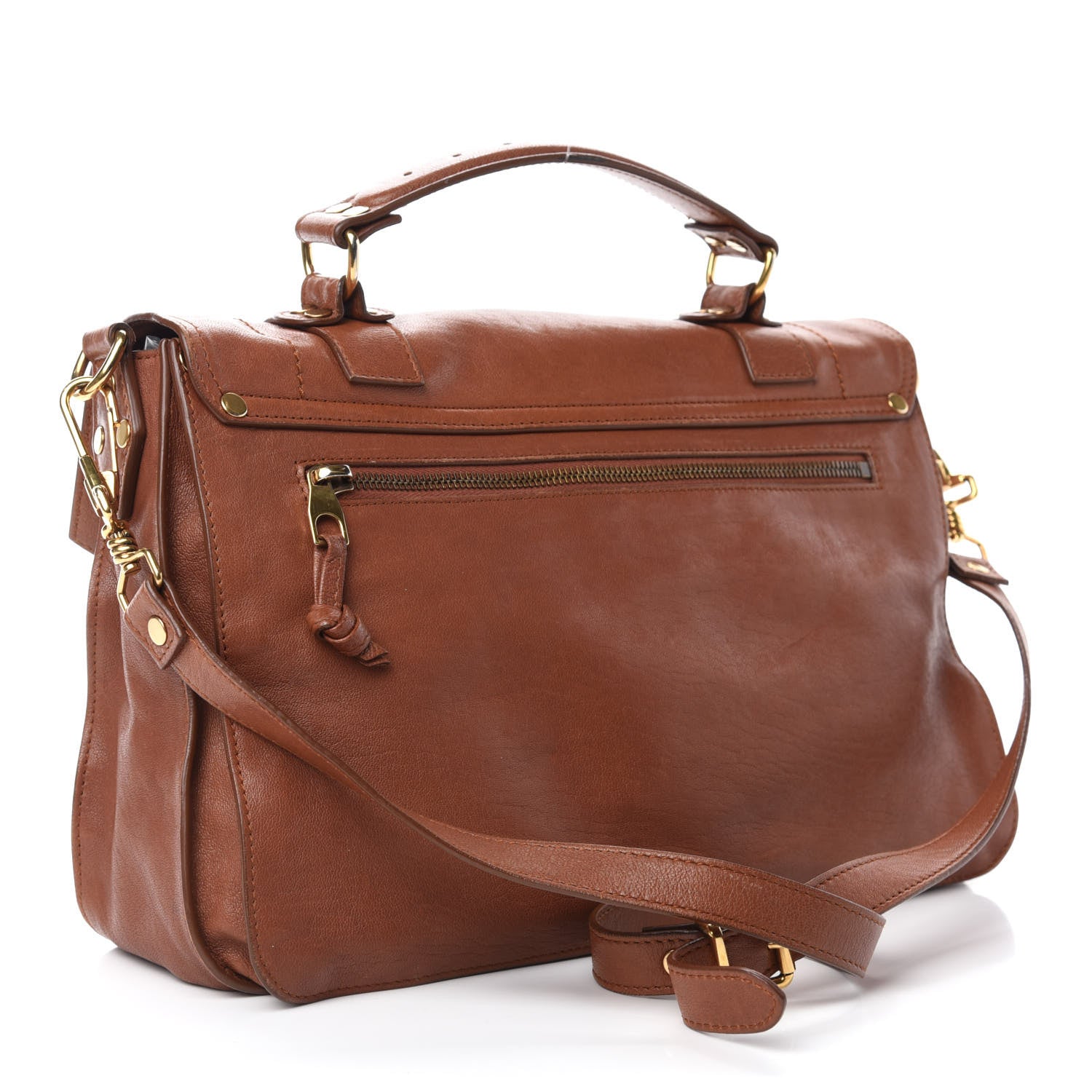 Proenza Schouler Lambskin Medium PS1 Satchel Saddle 3 of 18