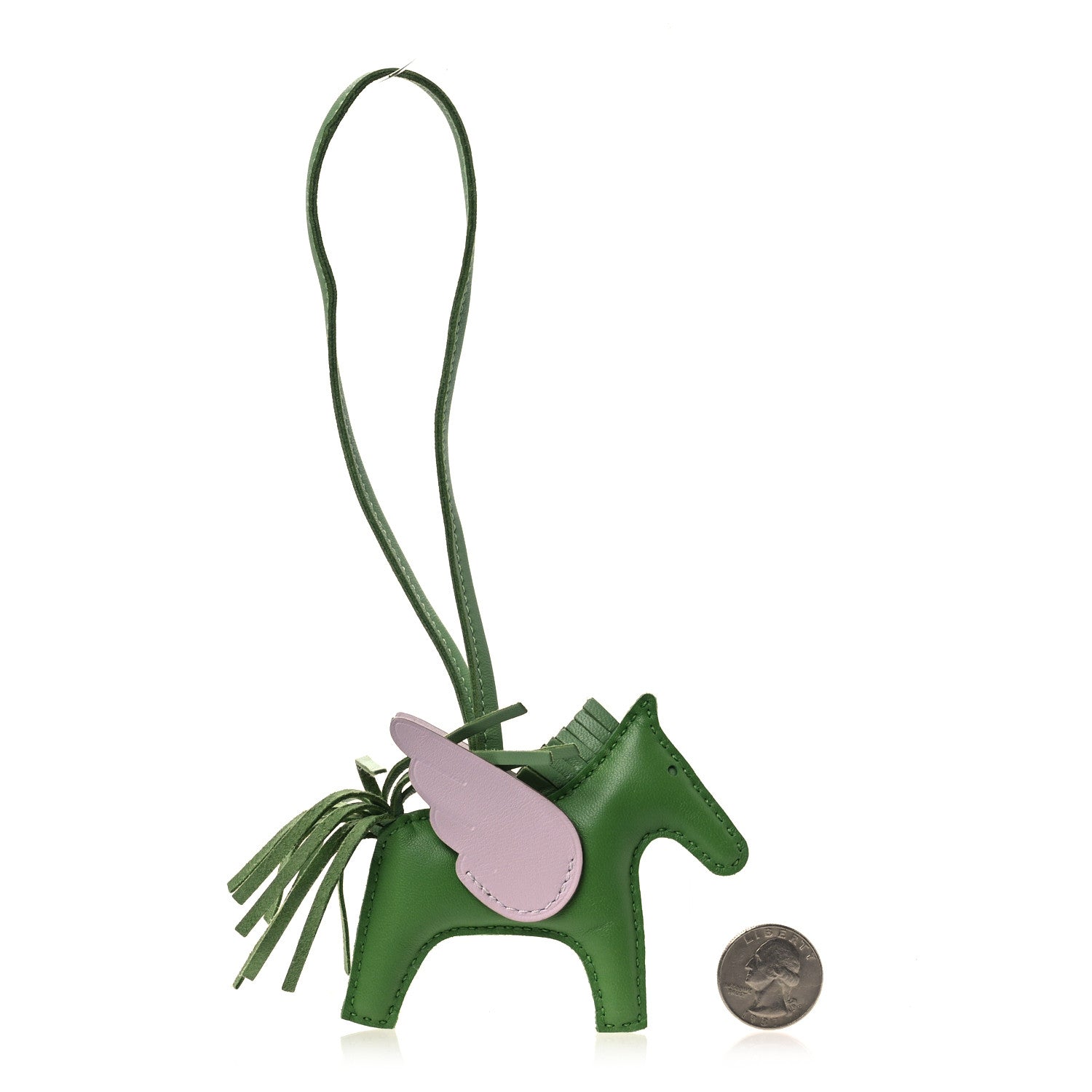 Hermes Milo Lambskin Grigri Rodeo Pegase Horse Bag Charm PM Vert Yucca Vert Criquet Mauve Pale 2 of 4