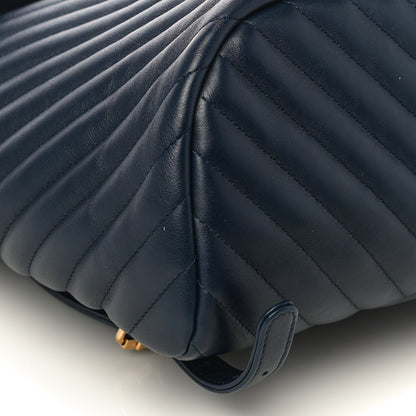 Chanel Calfskin Chevron Quilted Small Urban Spirit Backpack Navy 9 of 12