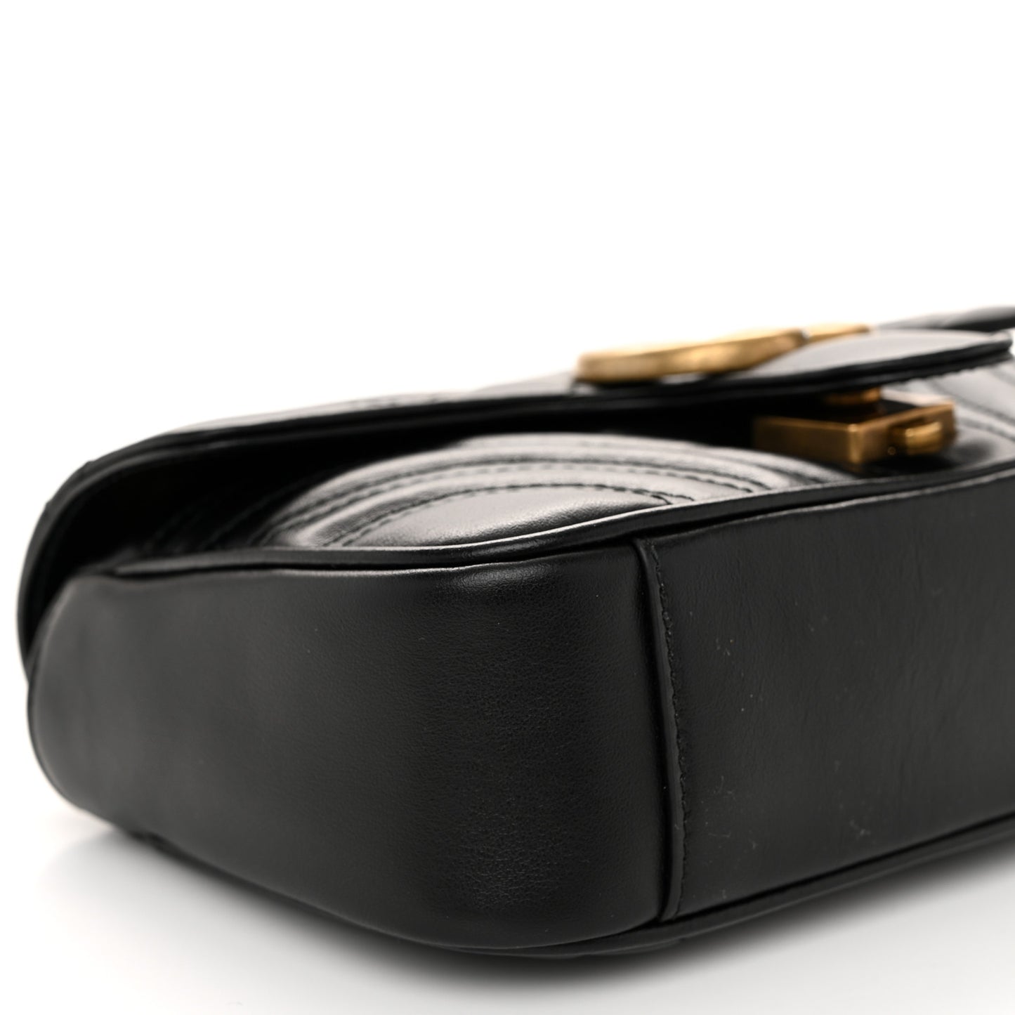Calfskin Matelasse Mini GG Marmont Shoulder Bag Black
