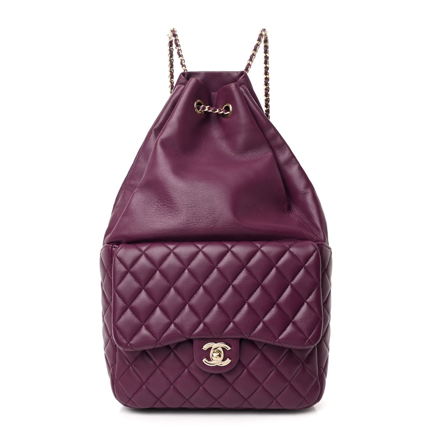 Lambskin Quilted Large in Seoul Backpack Purple