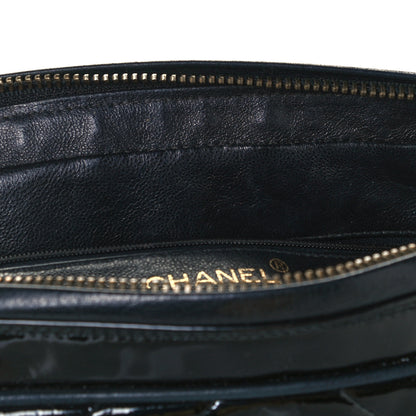 Chanel Patent Chevron Quilted Tassel Camera Case Black 11 of 11
