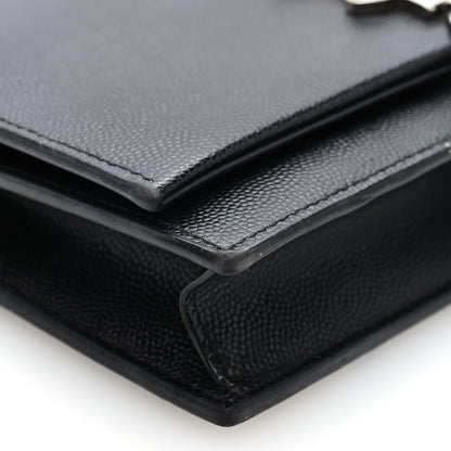 Saint Laurent Grain De Poudre Classic Monogram Kate Tassel Chain Wallet Black 8 of 9