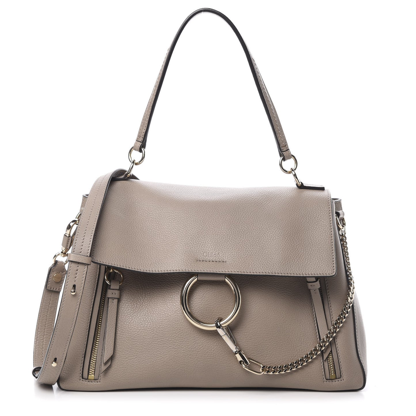Calfskin Medium Faye Day Shoulder Bag Motty Grey