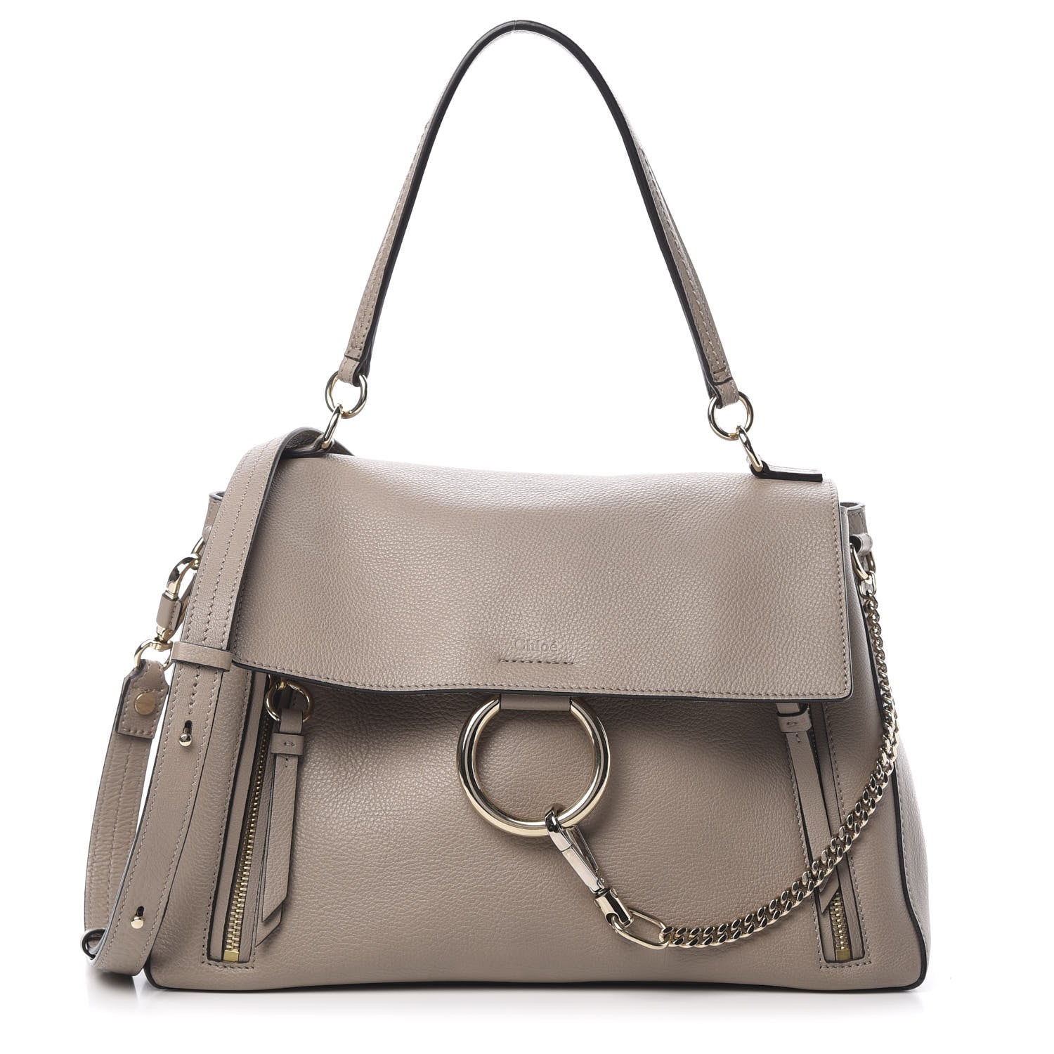Chloe Calfskin Medium Faye Day Shoulder Bag Motty Grey 1 of 15