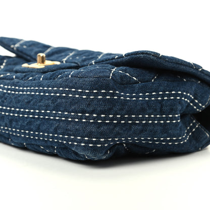Chanel Denim Quilted Medium Denim Trip Single Flap Blue 7 of 10