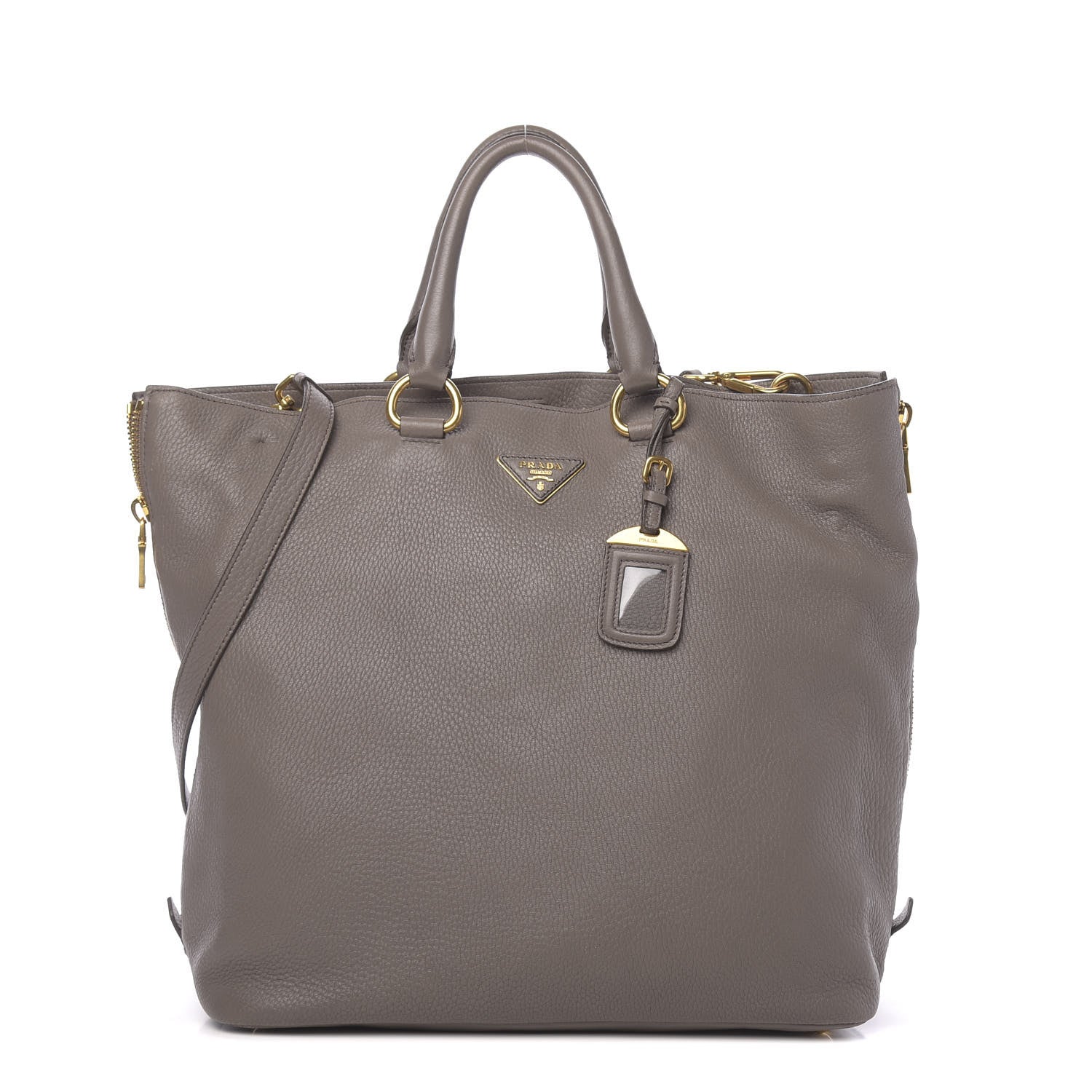 Prada Cervo Deerskin Side Zip Tote Argilla 1 of 8
