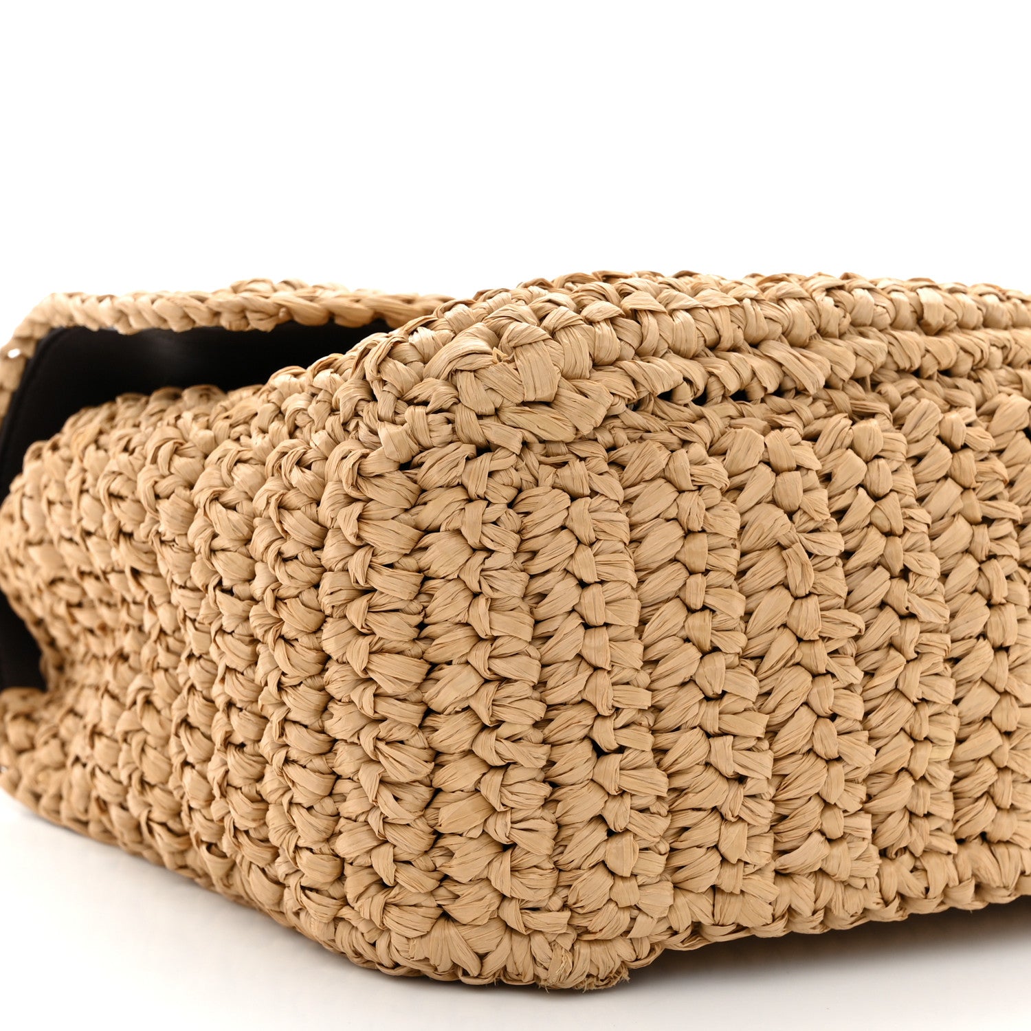 Saint Laurent SAINT LAURENT Raffia Calfskin Monogram Medium Niki Chain Satchel Natural 9 of 10