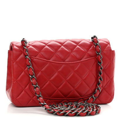 Chanel Lambskin Quilted Mini Rectangular Flap Red 3 of 11