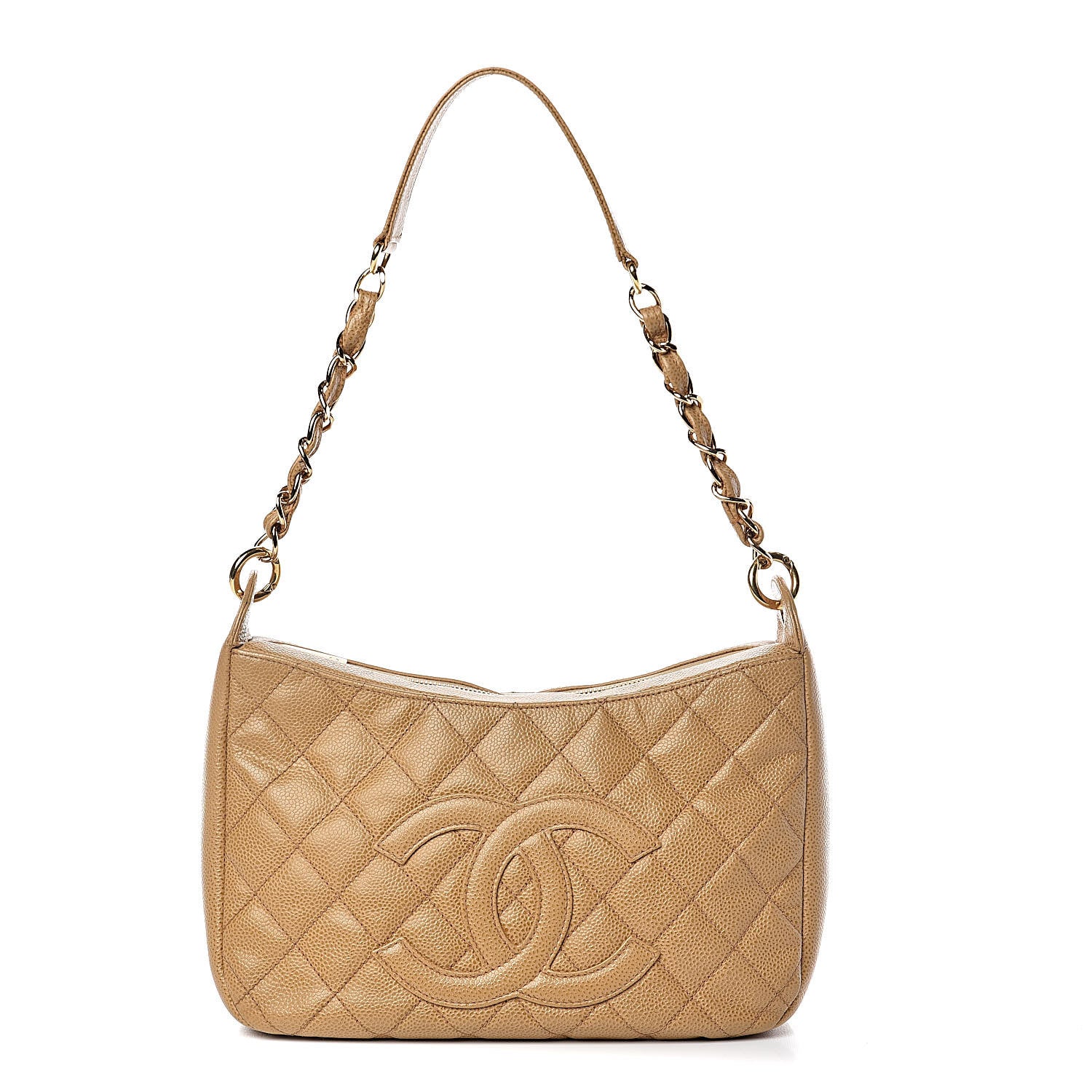 Chanel Caviar Quilted Hobo Beige 1 of 13