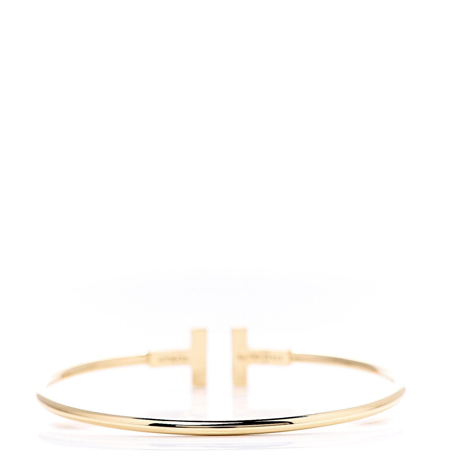 Tiffany 18K Yellow Gold Turquoise T Wire Bracelet 3 of 5