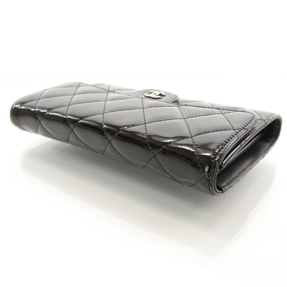 Chanel Patent Quilted Large Flap Wallet Black 3 of 9