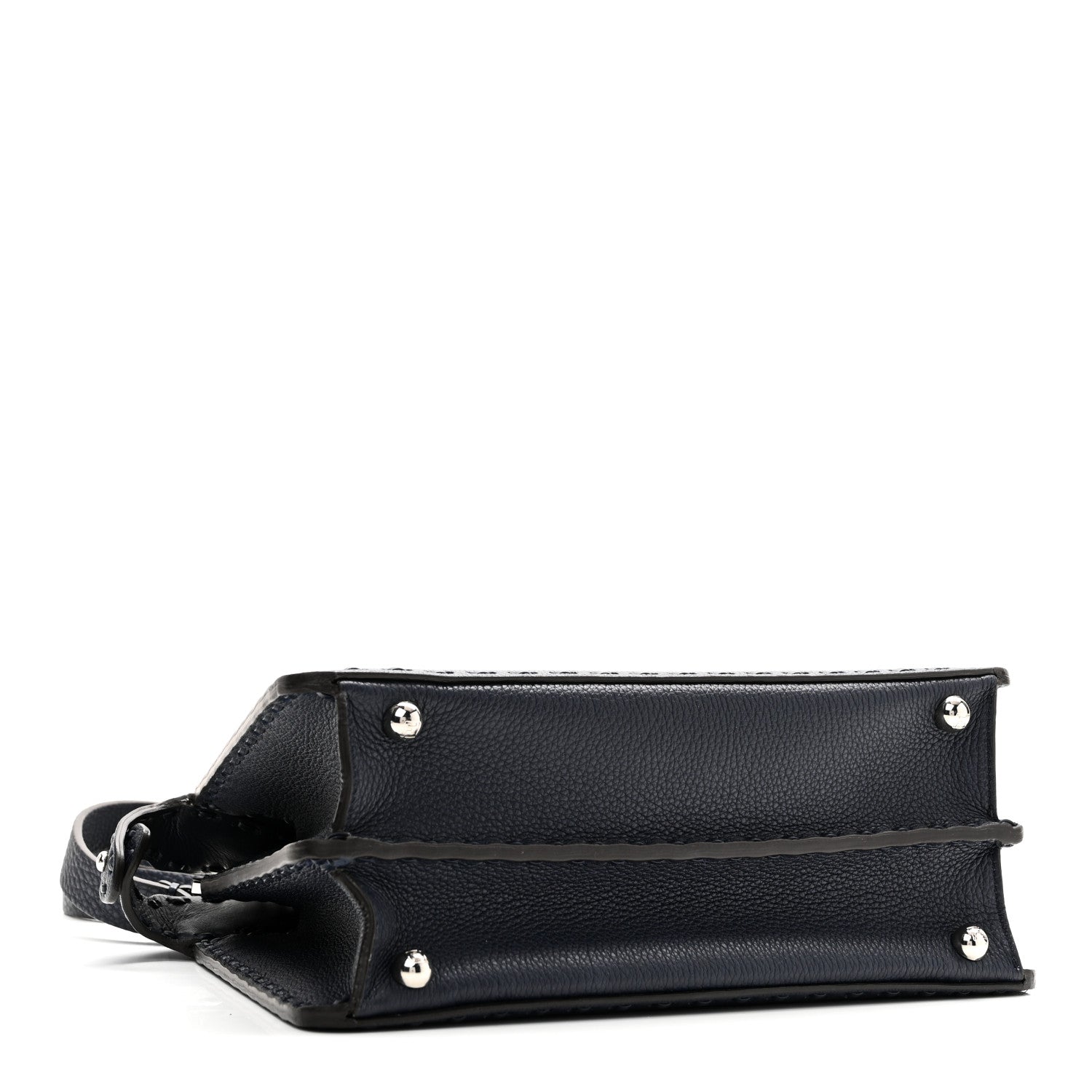 Fendi Cuoio Romano Selleria Bi-Color Small Peekaboo I SEE U Satchel Placca Argento 4 of 10