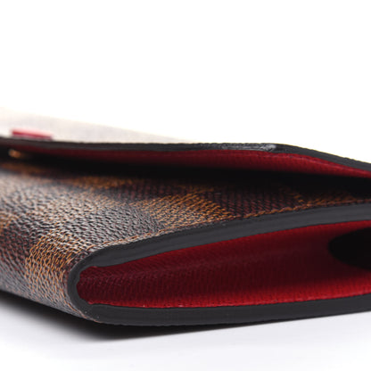 Louis Vuitton Damier Ebene Emilie Wallet Red 10 of 16