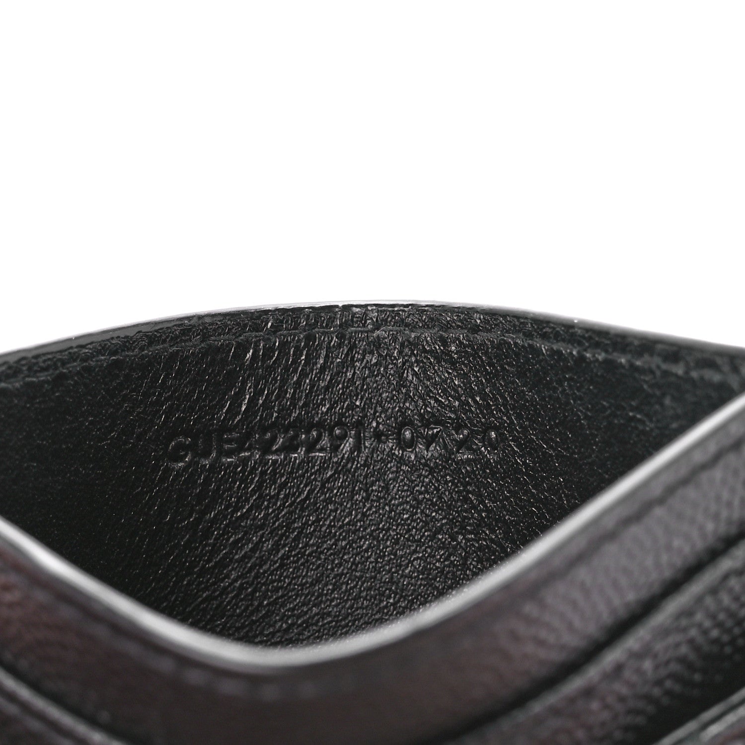 Saint Laurent Grain De Poudre Matelasse Chevron Monochrome Monogram Credit Card Case Black 7 of 10