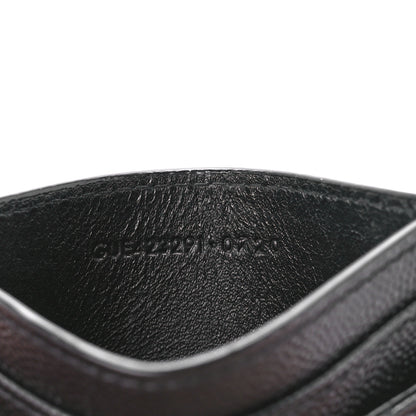 Saint Laurent Grain De Poudre Matelasse Chevron Monochrome Monogram Credit Card Case Black 7 of 10