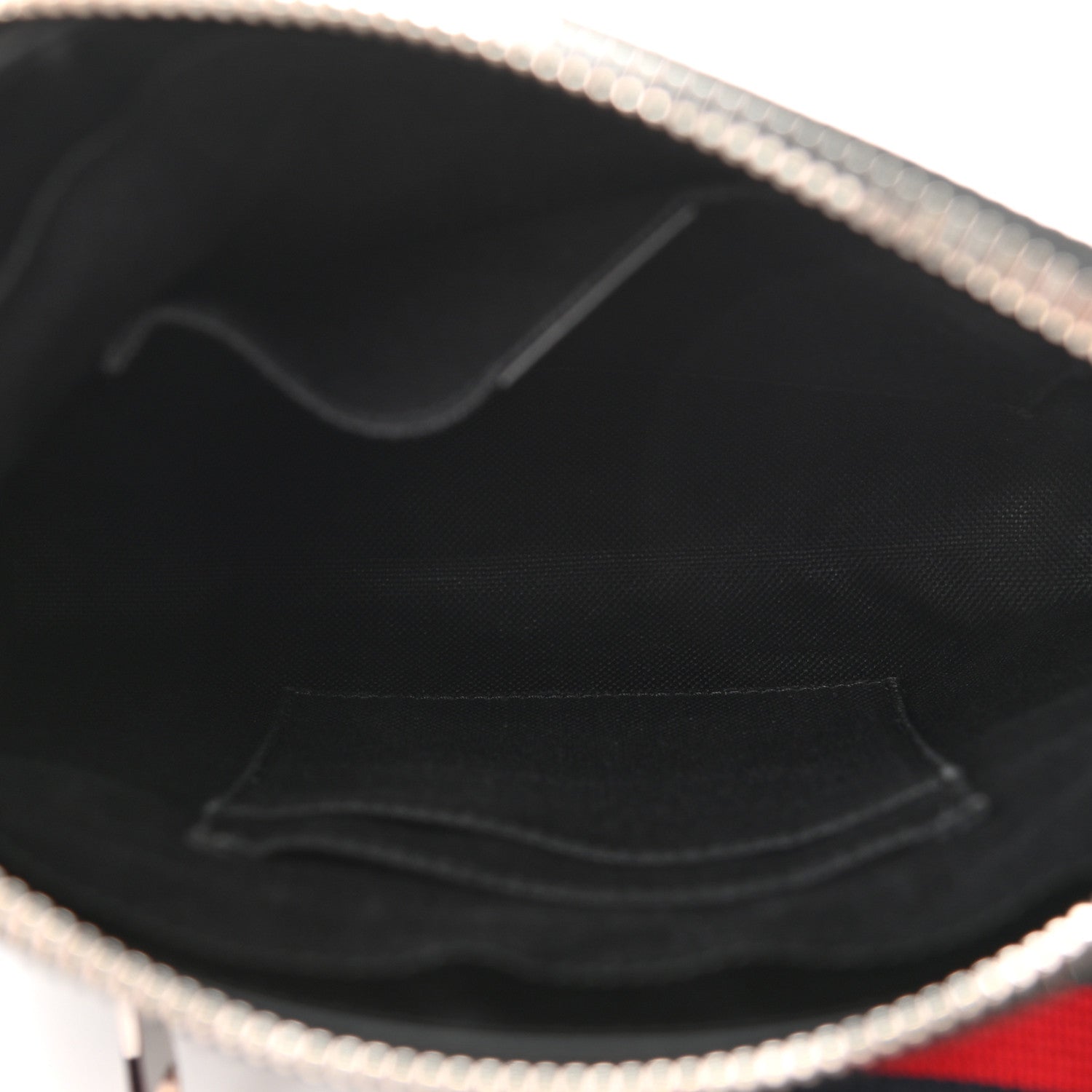 Gucci GG Supreme Monogram Web Small Flat Messenger Bag Black Grey 6 of 11