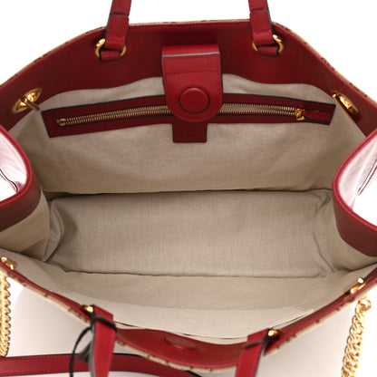 Gucci Monogram New Sakai Calfskin Lux Large Horsebit 1955 Tote Bag Beige Ebony New Cherry Red 5 of 11