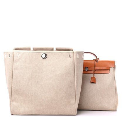 Hermes Toile Vache Calfskin Herbag 2 in 1 36 MM Natural 2 of 24