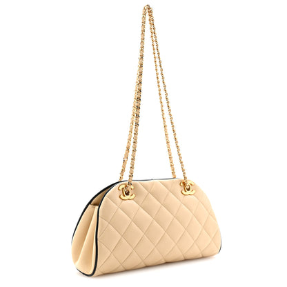 Chanel Lambskin Quilted Eyes On You Clutch With Chain Beige 3 of 10