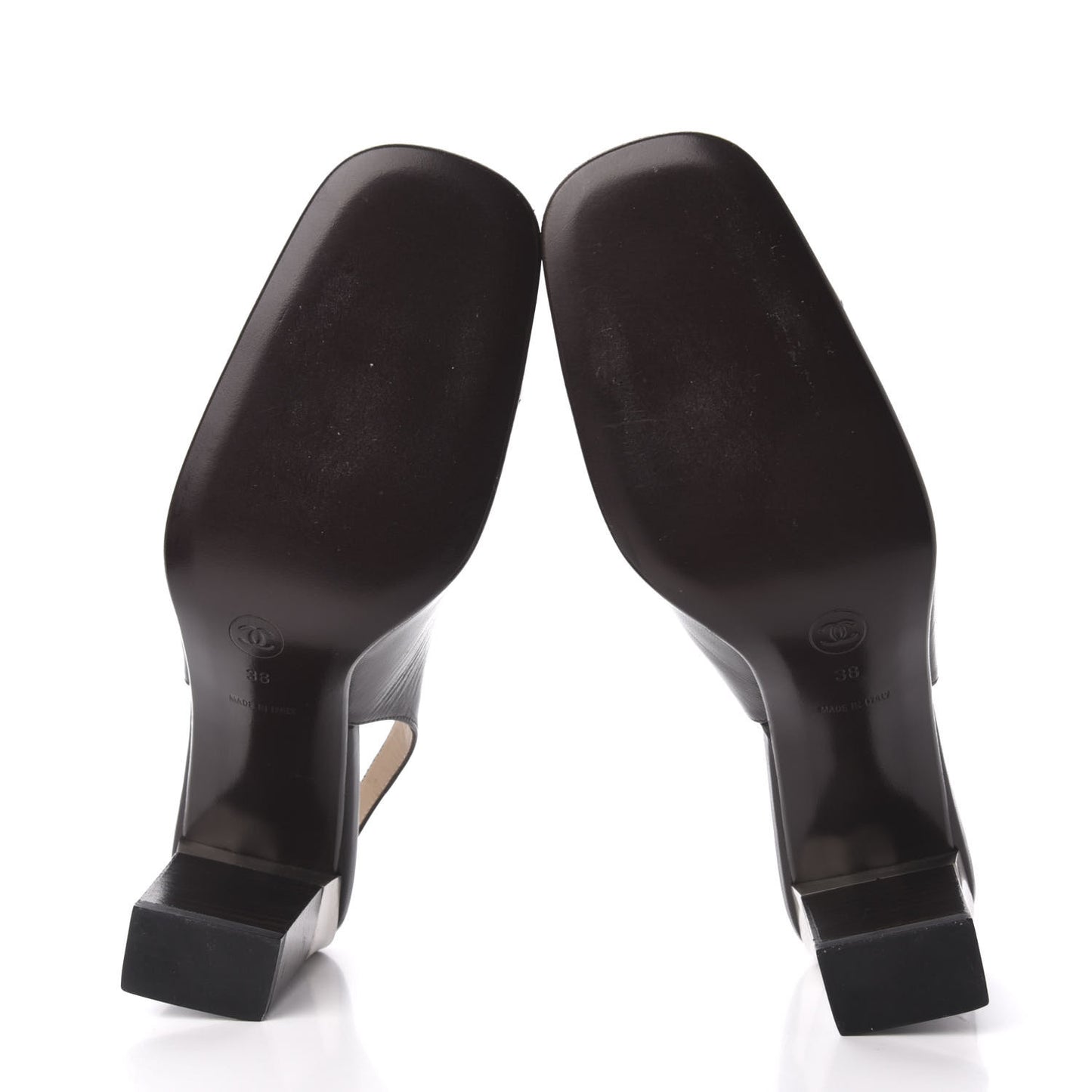 Goatskin Cap Toe CC Slingback Sandals 38 Black