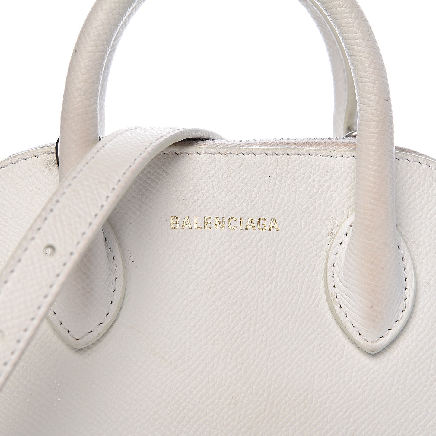 Grained Calfskin XXS Ville Top Handle Bag White Black
