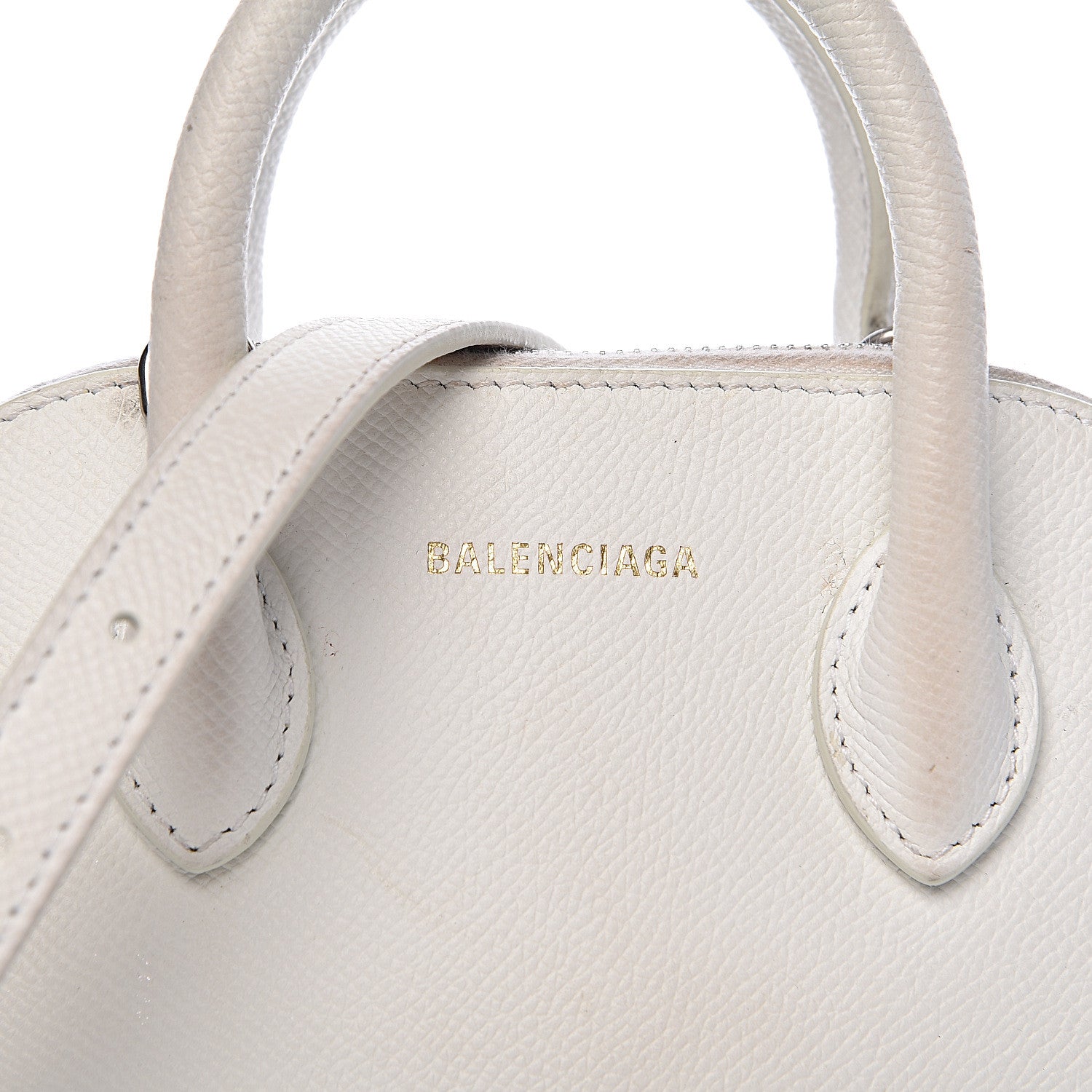 Balenciaga Grained Calfskin XXS Ville Top Handle Bag White Black 20 of 20