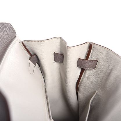 Hermes Togo Horeshoe Birkin 35 Etain Gris Perle 13 of 37