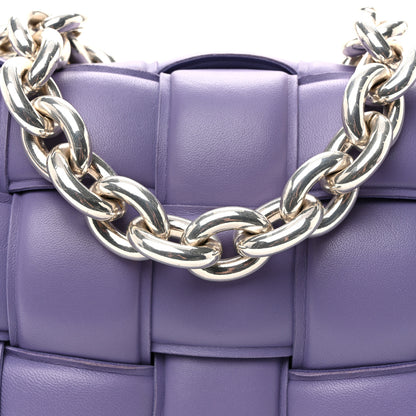Bottega Veneta Lambskin Maxi Intreccio Padded Chain Cassette Crossbody Bag Lavender 7 of 9