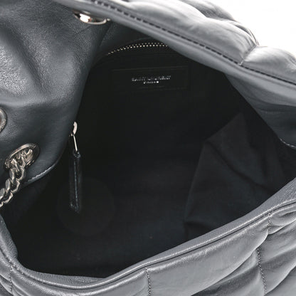 Saint Laurent Lambskin Quilted Small Loulou Puffer Monogram Chain Satchel Storm 4 of 5