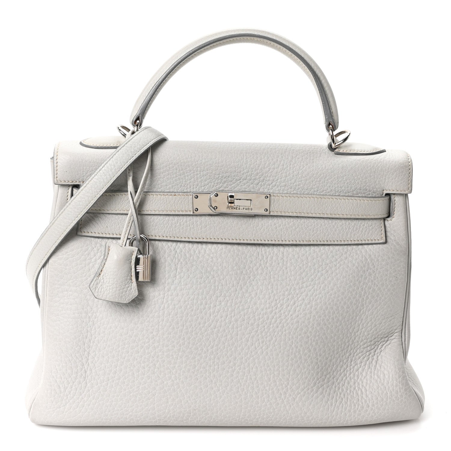Hermes Taurillon Clemence Kelly Retourne 32 Gris Perle 1 of 11