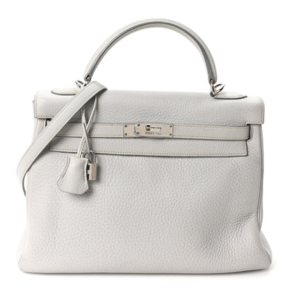 Hermes Taurillon Clemence Kelly Retourne 32 Gris Perle 1 of 11