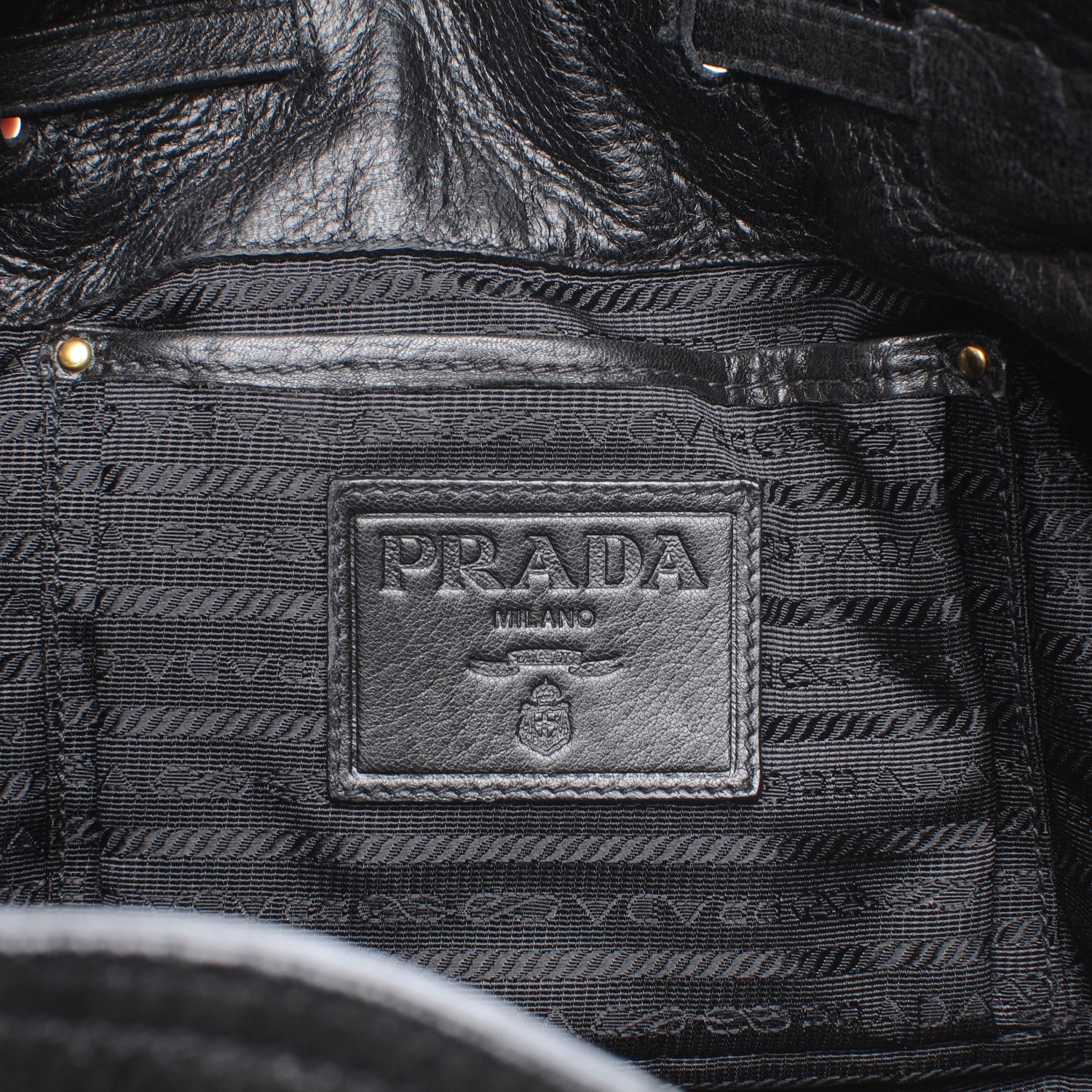 Prada Leather Gaufre Drawstring XL Nero Black 6 of 7