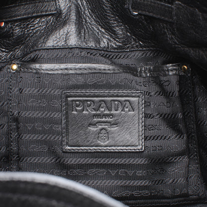 Prada Leather Gaufre Drawstring XL Nero Black 6 of 7