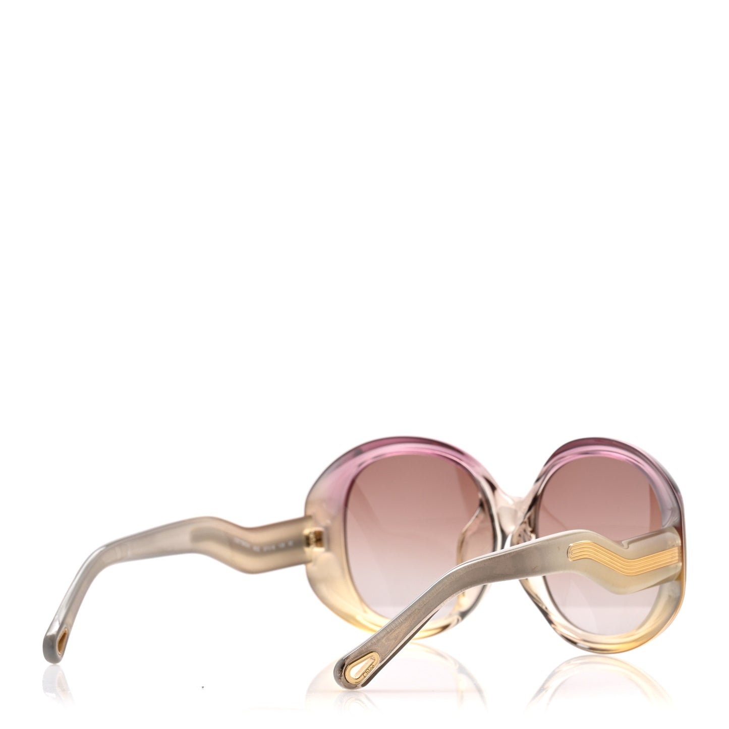 Oval Semi Transparent Qleo Sunglasses CE736SA Khaki