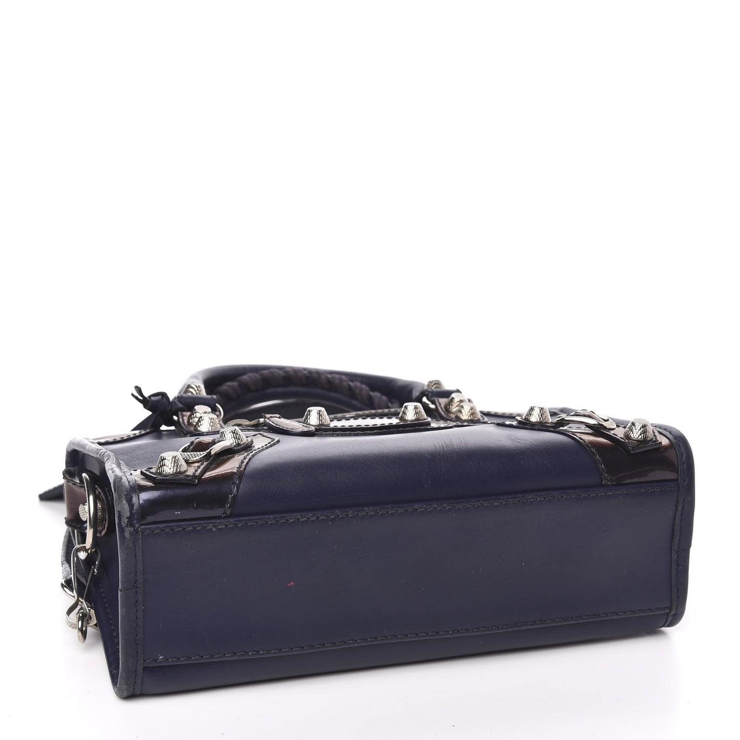 Smooth Calfskin Metallic Patent Giant 12 Silver Hardware Mini City Ultraviolet