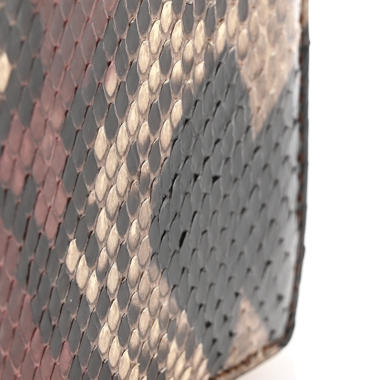 Snakeskin Crystal Clutch Brown Multicolor