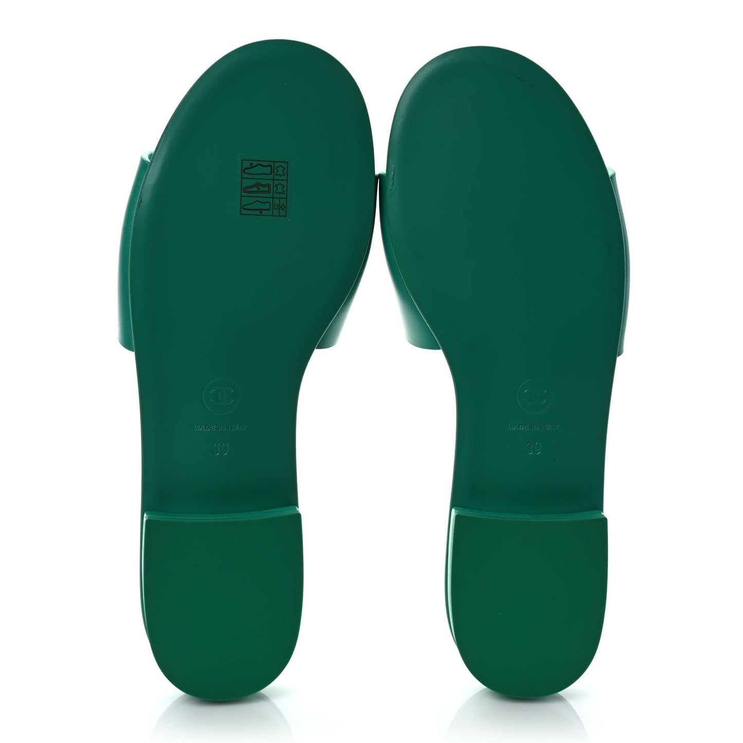 Calfskin Patent Calfskin Logo Mules 39 Green White