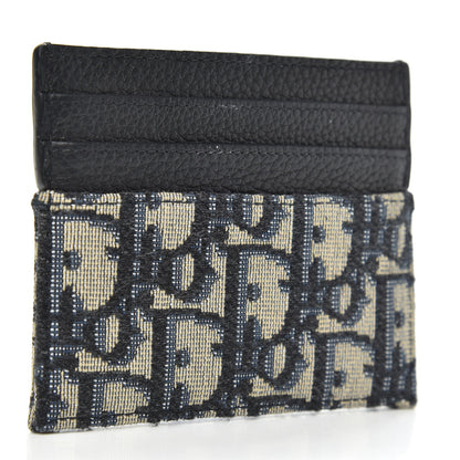Christian Dior Grained Calfskin Oblique Card Holder Black 3 of 7