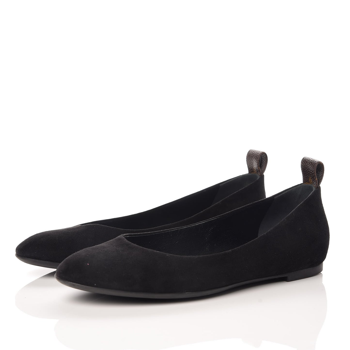 Suede Monogram Uniformes Ballet Flats 38 Black