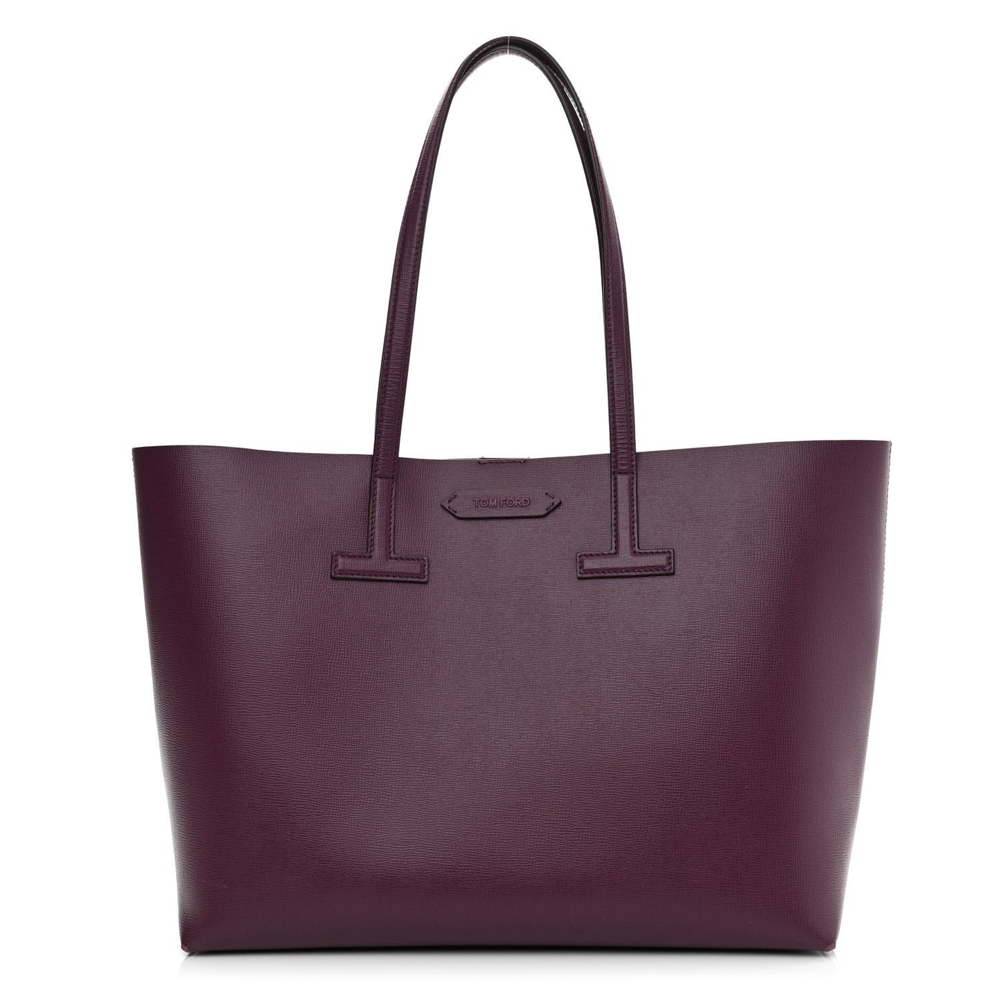 Grained Calfskin Small T Tote Bordeaux