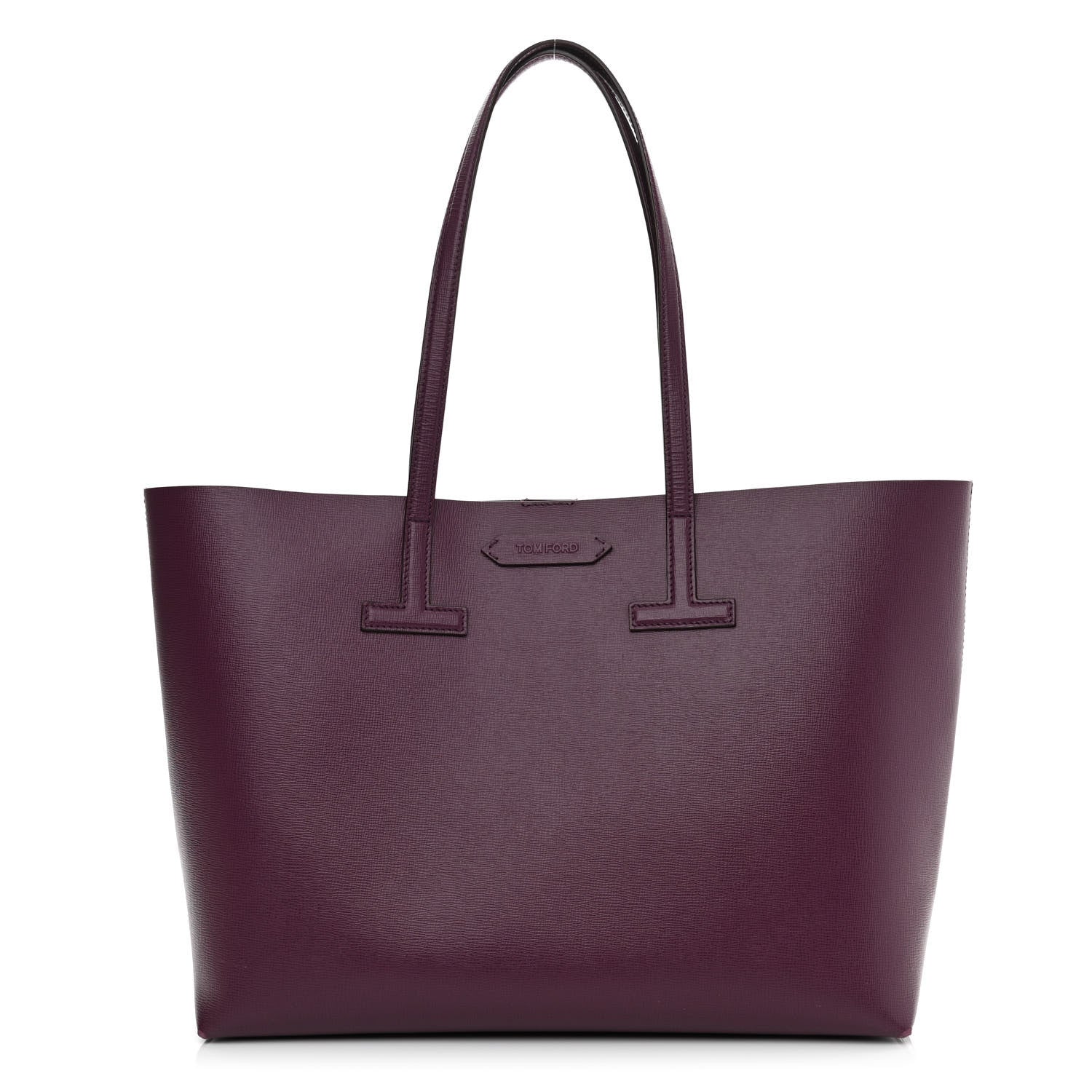 Tom Ford Grained Calfskin Small T Tote Bordeaux 1 of 13