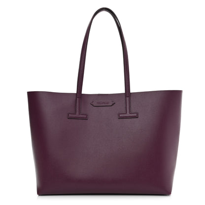 Tom Ford Grained Calfskin Small T Tote Bordeaux 1 of 13