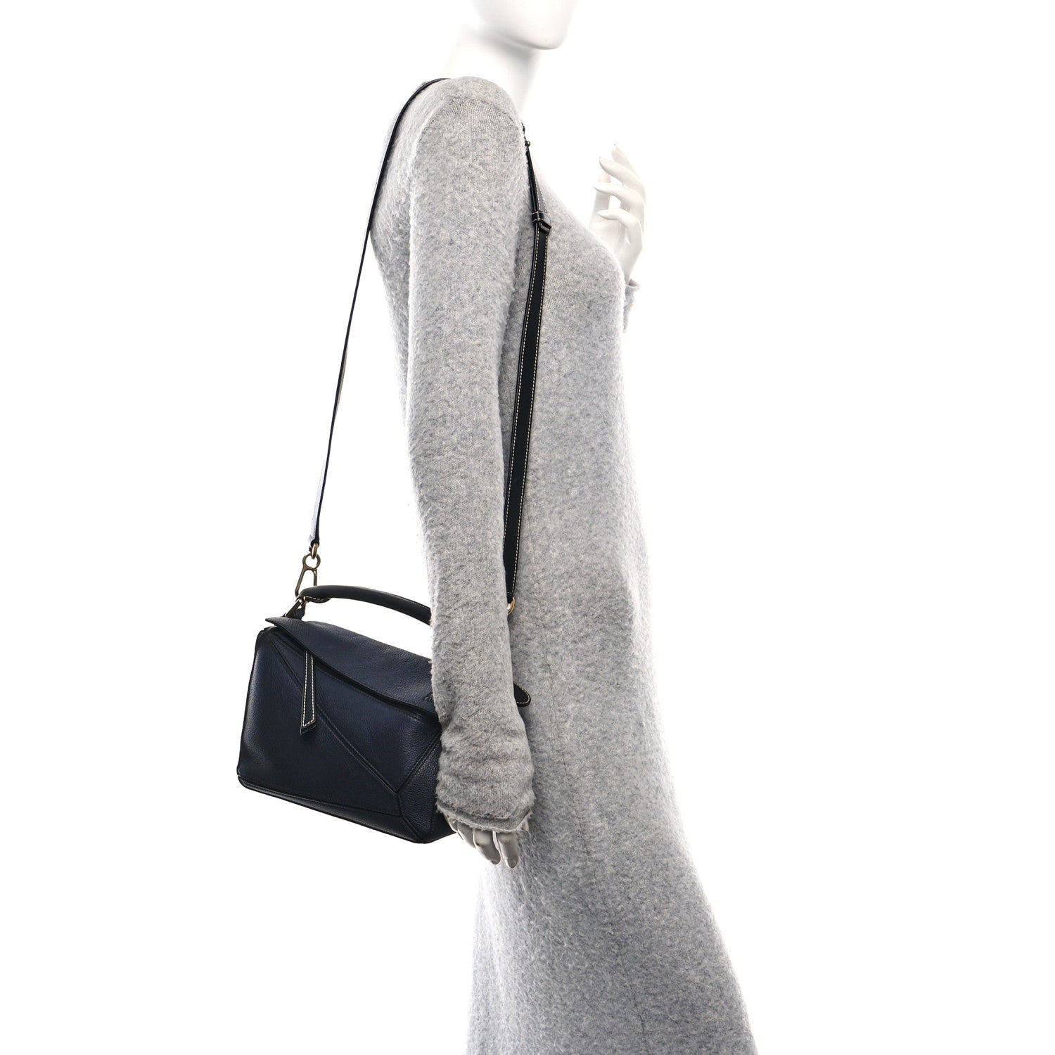 Loewe Calfskin Small Puzzle Bag Midnight Blue Black 2 of 9