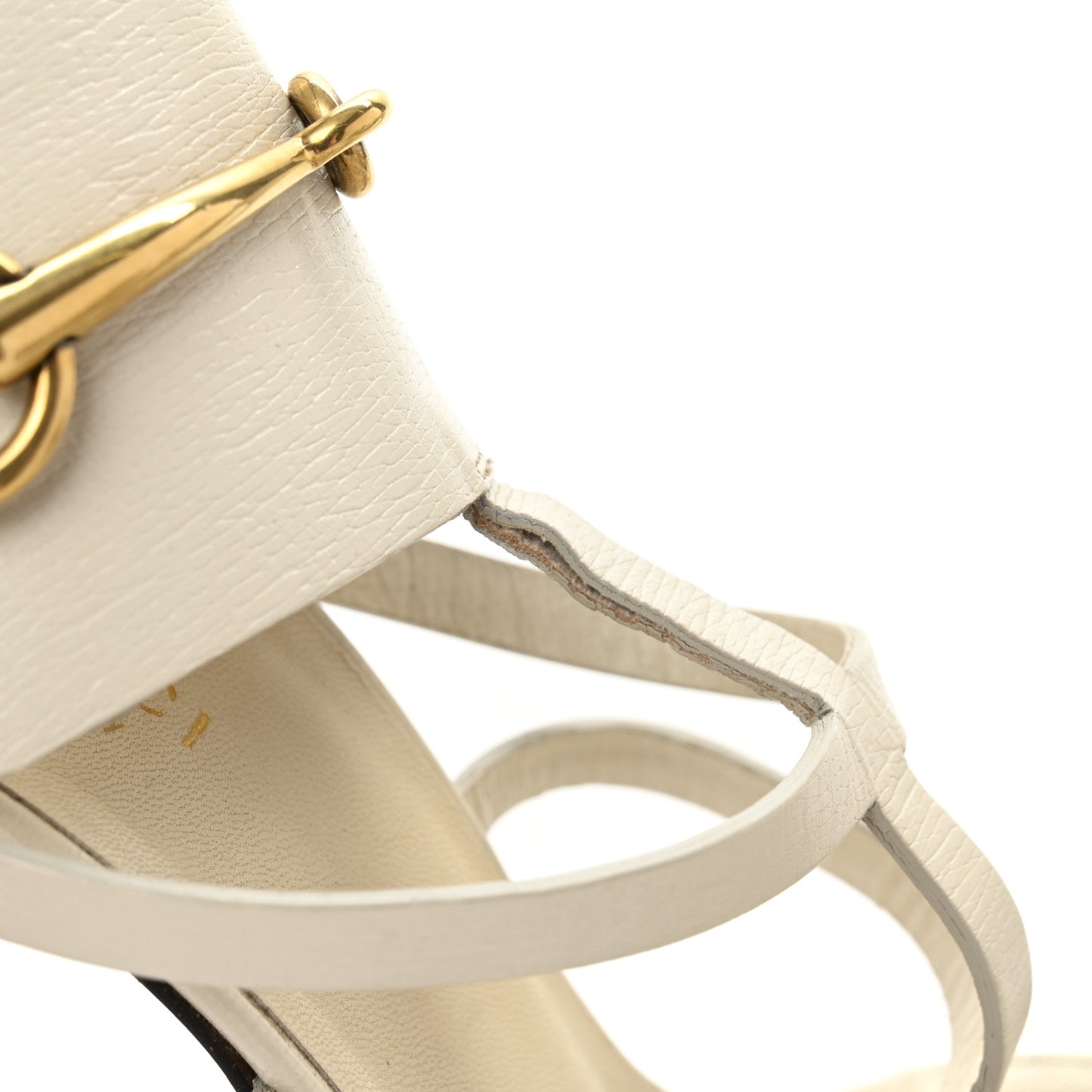 Calfskin Ursula Ankle Wrap Caged Sandals 37.5 Mystic White