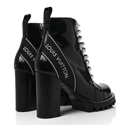 Louis Vuitton Glazed Calfskin Star Trail Ankle Boots 37 Black 4 of 6