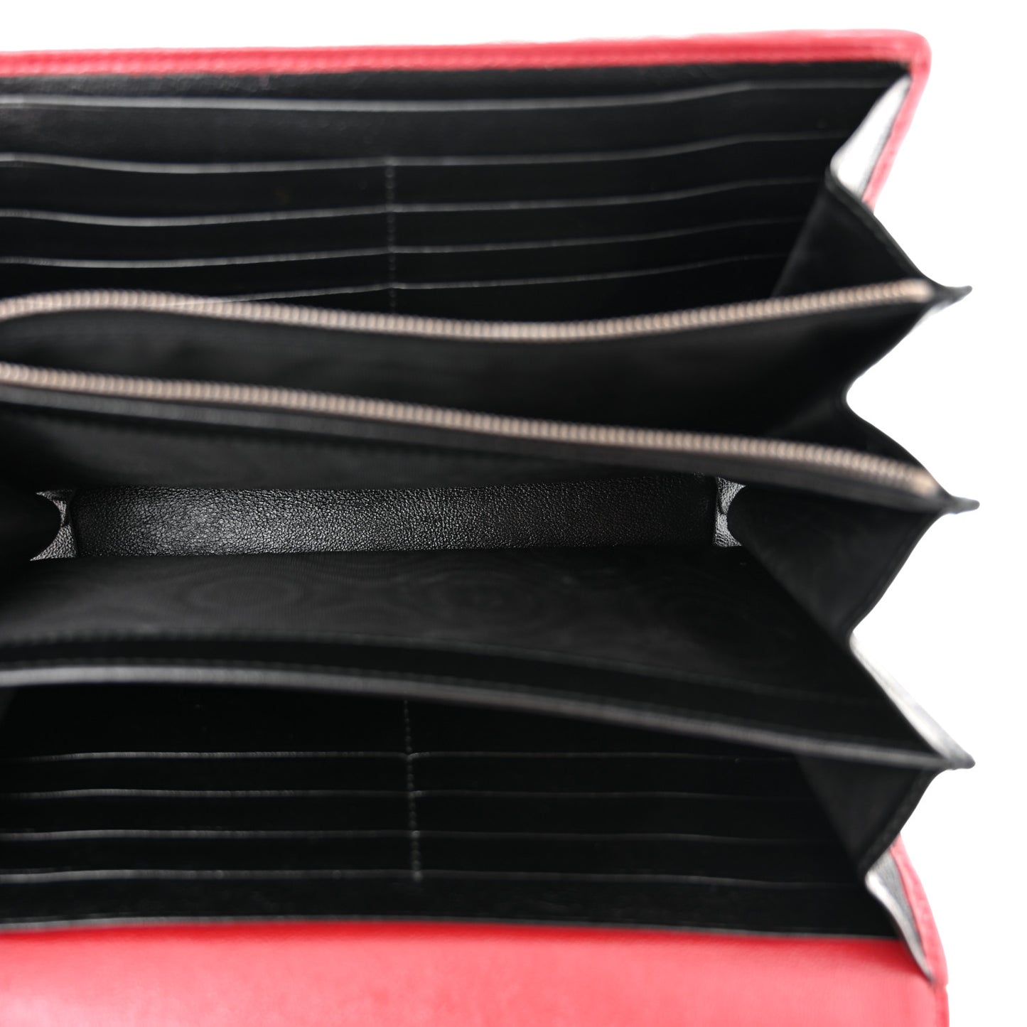 Vintage Effect Calfskin Matelasse Diagonal Torchon GG Marmont Chain Wallet Black Romantic Cherry