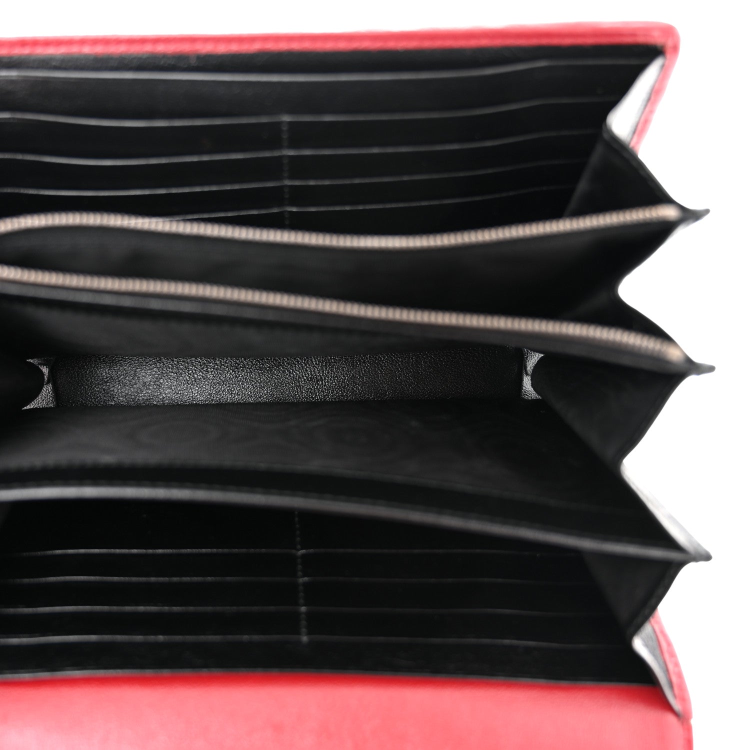 Gucci Vintage Effect Calfskin Matelasse Diagonal Torchon GG Marmont Chain Wallet Black Romantic Cherry 5 of 11